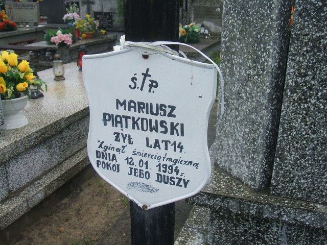 Mariusz Leszek Piątkowski Skarżysko Kamienna - Grobonet - Wyszukiwarka osób pochowanych