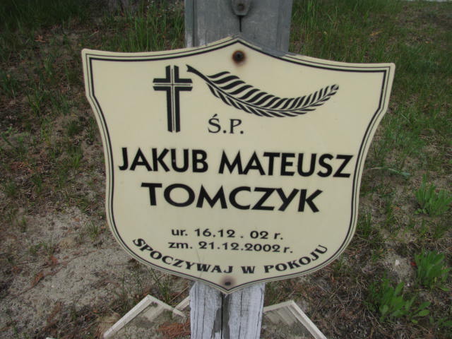 Jakub Mateusz Tomczyk 2002 Skarżysko Kamienna - Grobonet - Wyszukiwarka osób pochowanych