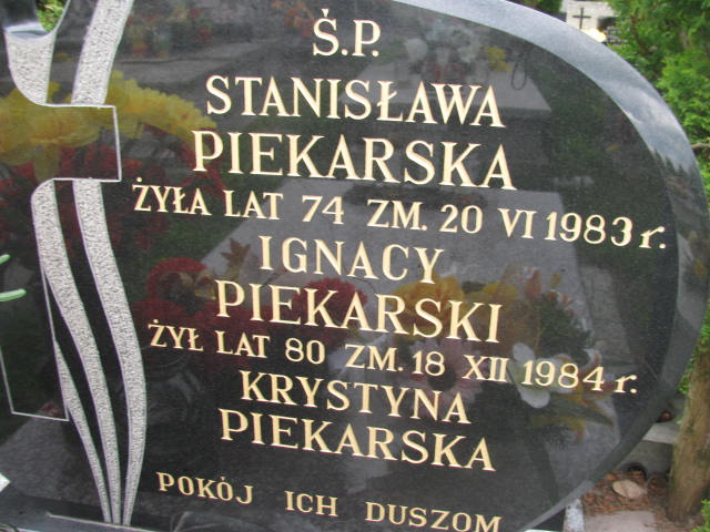 Stanisława Piekarska Skarżysko Kamienna - Grobonet - Wyszukiwarka osób pochowanych